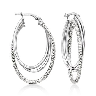 Ross-Simons Italian Sterling Silver Triple-Hoop Earrings