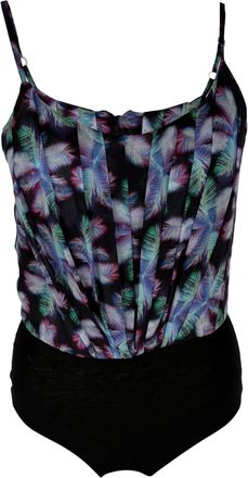 Sandro Sandro Palm Tree Print Bodysuit in Black Polyester