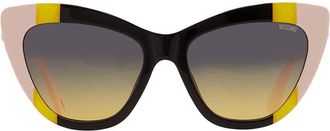 Moschino Grey Shaded Green Cat Eye Ladies Sunglasses MOS122/S 071C/JE 53