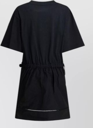 Moncler short sleeve dress elastic waistband detail