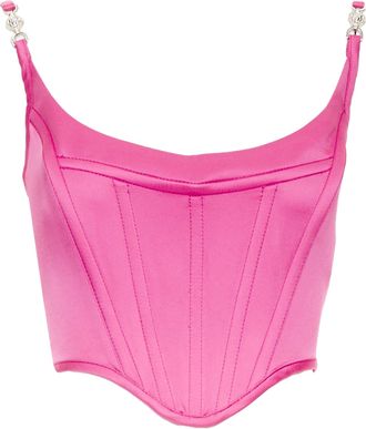 Versace Medusa 95 Pink Satin Corset Top