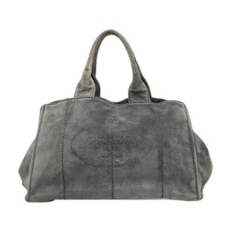 Prada Pre-owned Suede Tote - Dames - Pre-owned - Grijs - Maat: ONE Size Su&egrave;de