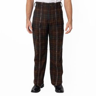 Burberry Check Virgin Wool Zip Trousers, Brand Size 50 ( Waist Size 34.3 )