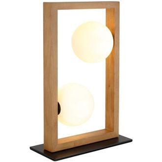 Nowa Lámpara de mesa Globe con esferas negras mate y pantalla de cristal opalino, 2 bombillas G9