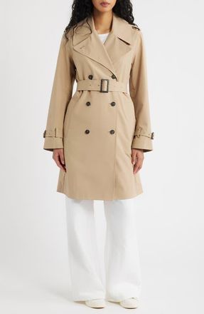 Save The Duck Talya Water Repellent Trench Coat in Stardust Beige at Nordstrom, Size 2