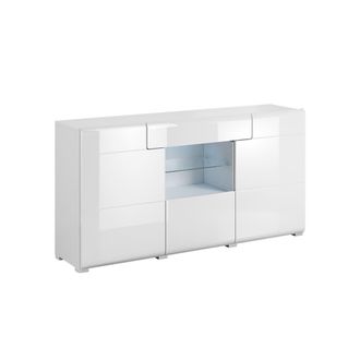 Petits Meubles Aparador 3 puertas 1 caj&oacute;n estratificado Blanco