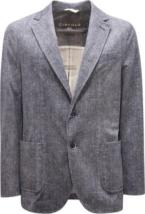 Circolo 1901 Piquet Jack Blauw Gevoerd Model Cn 4339 - Heren - Blazers - Blauw - L - Jassen