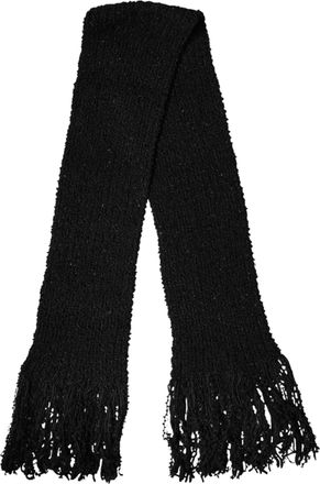 Dolce & Gabbana Mens Black Wool Fringes Neck Wrap Foulard Scarf