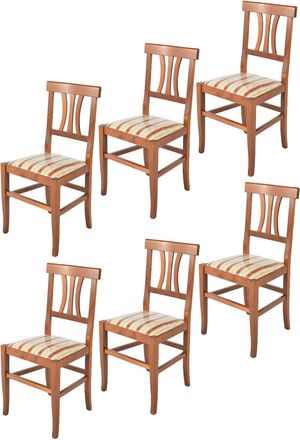 Tommychairs Tommychairs 6 Sillas Artemisia En Haya Nogal Claro Asiento En Tela Lisere