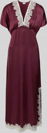 Jake*s Maxikleid aus Viskose mit Spitzenbesatz in Altrosa, Gr&ouml;&szlig;e 46