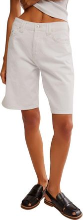 Free People Montana High Waist Denim Walking Shorts in Snowfall at Nordstrom, Size 24