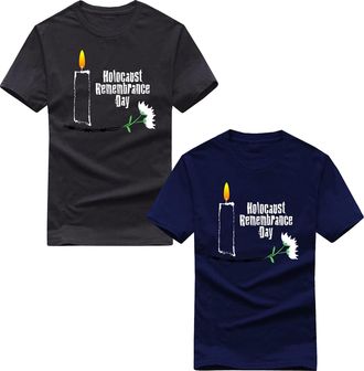 Generic Holocaust Remembrance Day T-Shirt, Adult Plus Kids Gift Tee Top (Navy, L)