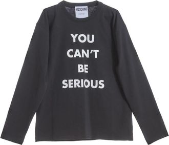Moschino You Cant Be Serious Tshirt Ls - Heren - Longsleeves - Zwart - S - Katoen - Tops