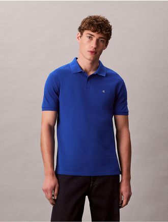 Calvin Klein Jeans Calvin Klein Mens Cotton Pique Classic Polo Shirt - Blue - XS