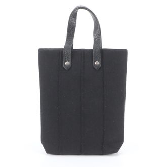 Herm&egrave;s Black Leather Handbag Shoulder Bag Tote Bag (Pre-Owned)