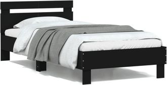 vidaXL Giroletto con Testiera e led Nero 100x200 cm - Vidaxl