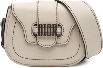 Dior Pre-owned Womens Mini Leather D Fence Saddle Bag - Ivory - One Size