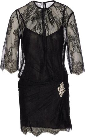 Liu Jo Korte Chantilly kanten jurk - Dames - Korte kleedjes - Zwart - M - Nylon - Kleedjes