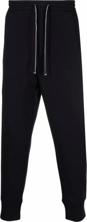 Emporio Armani Blauwe Katoenmix Broek met Koord - Heren - Sweatpants - Blauw - 2XL - Katoen - Broeken