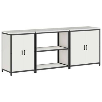 Berkfield Home with Shelf Other with Storage with Door 3 pcs White Cold-rolled steel