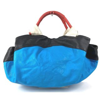 Loewe Nappa Aire Black Blue Red Color White Leather Handbag Tote Bag (Pre-Owned)