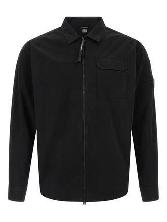 C.P. Company zipped long-sleeved jacket - men - Organic Cotton - L - Black