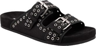 Mia Brooklyn Sandals Womens Black Adjustable Strap Open Toe Slide GAL2019