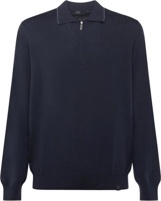 Fay Polo Shirts - Heren - Polos - Blauw - XL - Wol - Tops