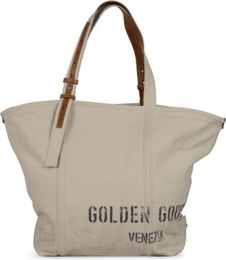 Golden Goose 24.7 Canvas Tote Bag - Dames - Shoppers - Beige - ONE Size - Katoen - Tassen
