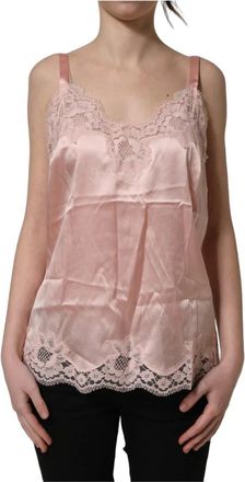 Dolce & Gabbana Lingerie Top - Dames - Tops zonder mouwen - Roze - S - Katoen - Tops