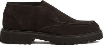 Doucal's Slip-On Suede Shoes With Chunky Rubber Sole