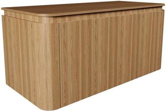 Saniclass Terra Badkamermeubelset - 100cm - 2 lades - afgeronde hoeken - topblad - sandwood (licht eiken)