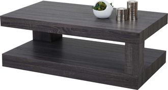 Hhg Tavolino Salotto Divano Elegante Hhg-394 Mdf 60x110x40cm Colore Rovere Nero