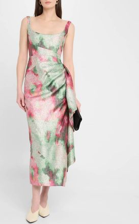 Lela Rose Scoop Neck Florence Sheath Dress In Multicolor