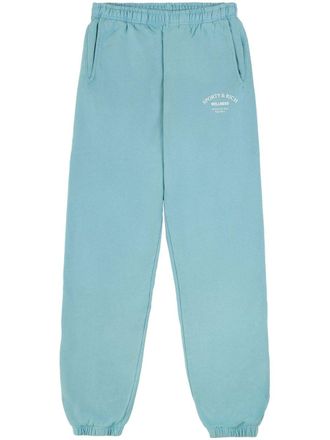 Sporty & Rich logo-print cotton track pants - Blue