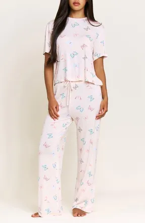 Honeydew Intimates All American Pajamas in Powdery Peach Butterflies at Nordstrom, Size X-Large