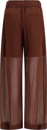 Brunello Cucinelli Womens Cotton Loose Pants With Monili Mulberry Trousers