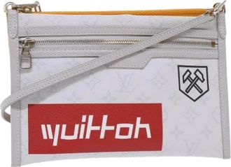 Louis Vuitton Pre-owned Flat Messenger Bag - Dames - Vintage Schoudertas - Wit - ONE Size - Vintage