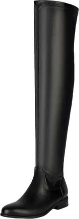 Generic Womens Modern Over The Knee Boots Round Toe Low Square Heel With Side Zipper For Fashionable Daily Wear Tall Boots
