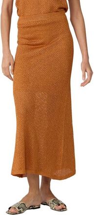 Diane Von F&uuml;rstenberg Harmon Metallic Open Stitch Skirt in Copper Gleam at Nordstrom, Size Xx-Small