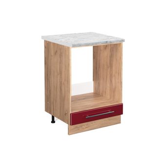 Vicco Armario Para Horno Empotrado Fame-line, Rojo Burdeos Alto Brillo, 60 Cm, Et M&aacute;rmol Vicco