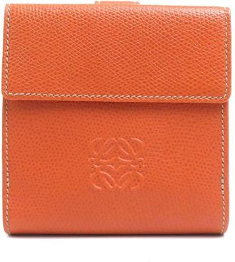 Loewe Orange Leather Wallet (Bi-Fold) (Pre-Owned)