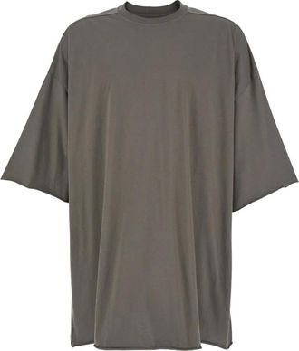 Rick Owens Tops, Heren, Grijs, ONE Size, Katoen, Grijze Katoenen T-shirt en Polo