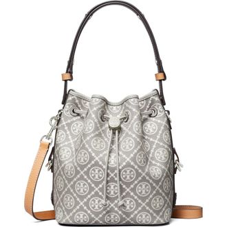 Tory Burch T Monogram Jacquard Utility Bucket Bag in Gray at Nordstrom