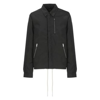 Rick Owens Jassen, Heren, Zwart, S, Nylon, Concealed Zipfront Jacket