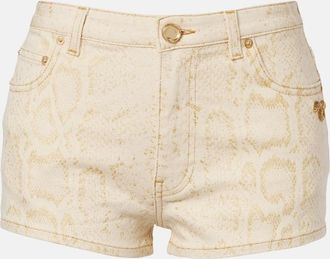 Roberto Cavalli Shorts de denim estampados
