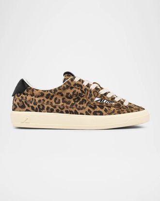 Autry Windscape Leopard Suede Low-Top Sneakers