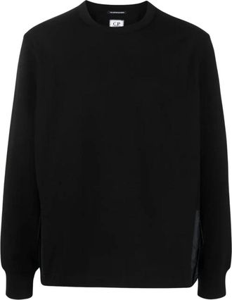 C.P. Company Sweatshirt van katoenmix met logoprint - Heren - Sweatshirts - Zwart - 2XL - Katoen - Hoodies & sweatvesten