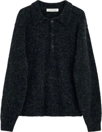 Sunflower Maglia Polo in Mohair - - Knitwear - Uomo - Grigio - L