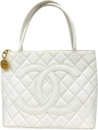 Chanel Pre-owned Handbags, female, White, Size: ONE SIZE Pre-owned Vintage Handbag